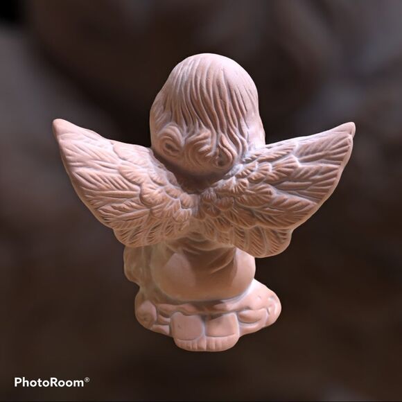 Vintage Cherub holding dolls miniature statue. - Picture 2 of 6